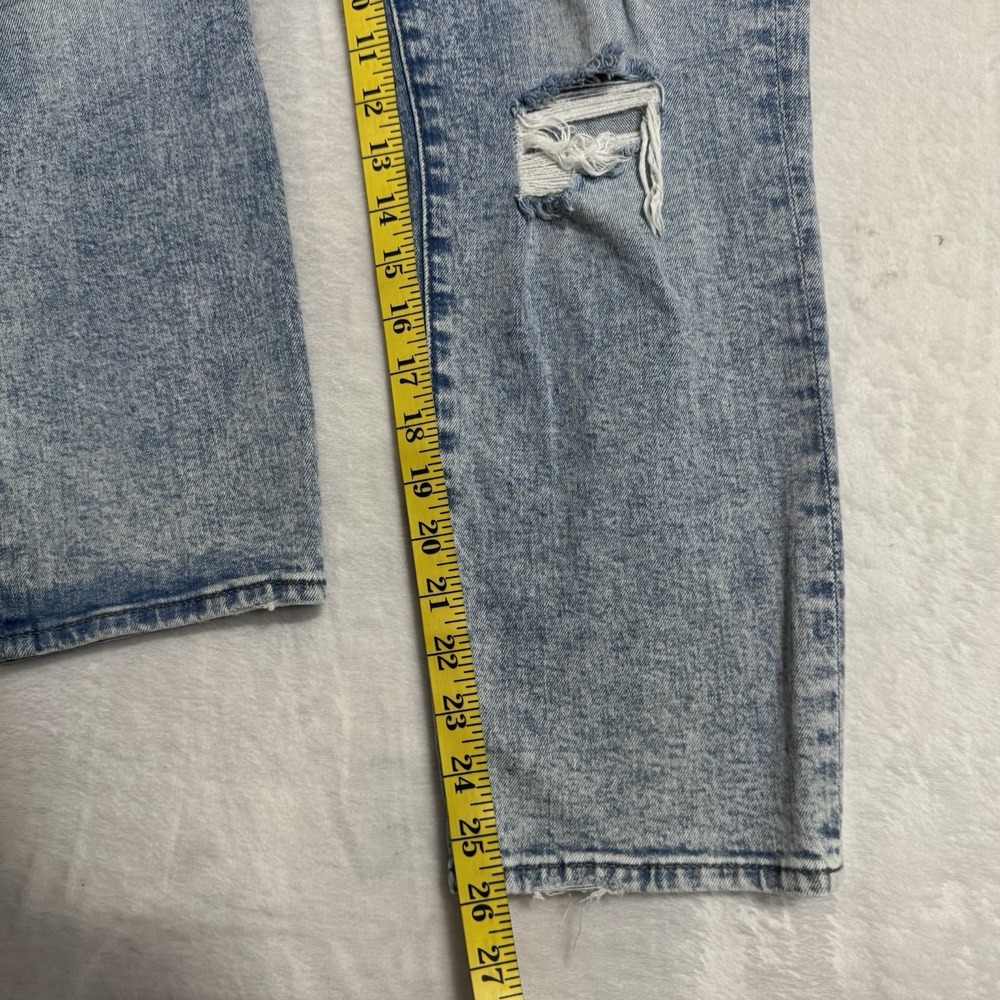 Express High Rise Straight Ankle Jeans Size 4 Light Acid Wash Distressed Cropped - Picture 11 of 15